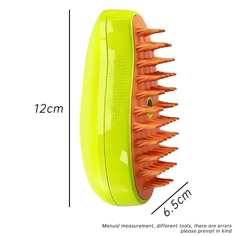 3-in-1 Electric Dog Steamer Brush for Grooming, Tangle and Loose Hair Removal, and Pet Massage